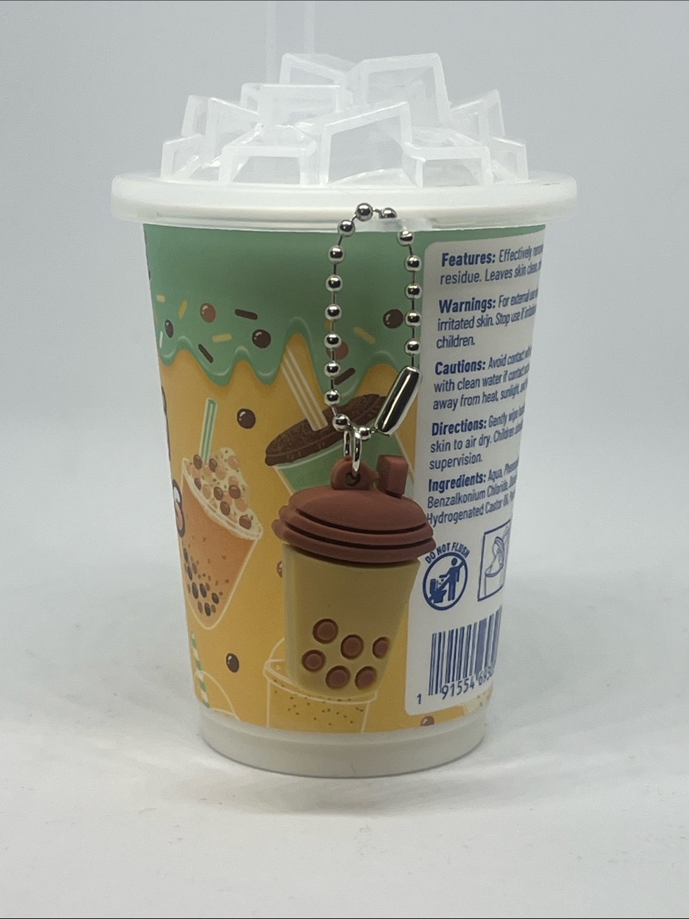 Wish Mini Wipes Boba Tea Cup - Yellow & Green - Picture 2 of 7